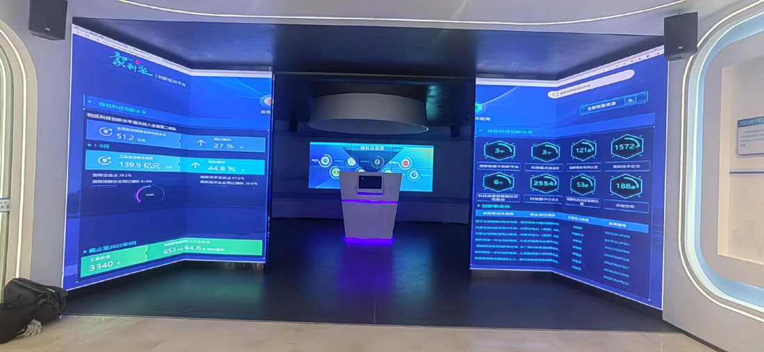 呼和浩特某科技展廳采用1.53開合屏+滑軌屏方案，共計25平方-1.jpg